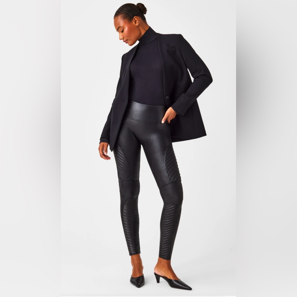 Spanx Faux Leather Motto Leggings